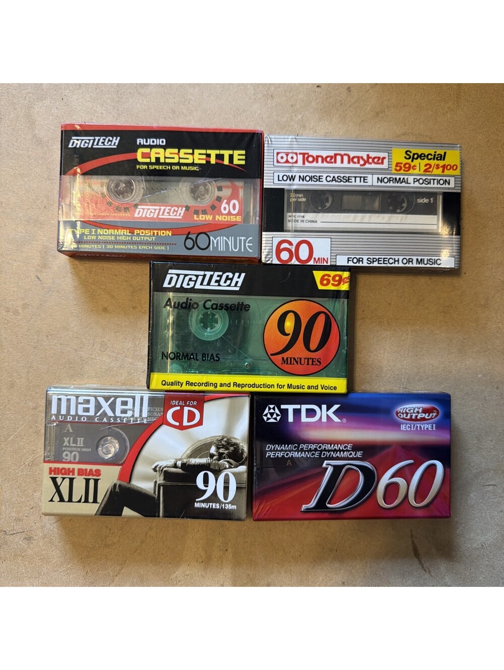 NEW Sealed Lot Of 5 TDK Maxell Digitech Gigi Tech Tonemaster Cassette Tapes